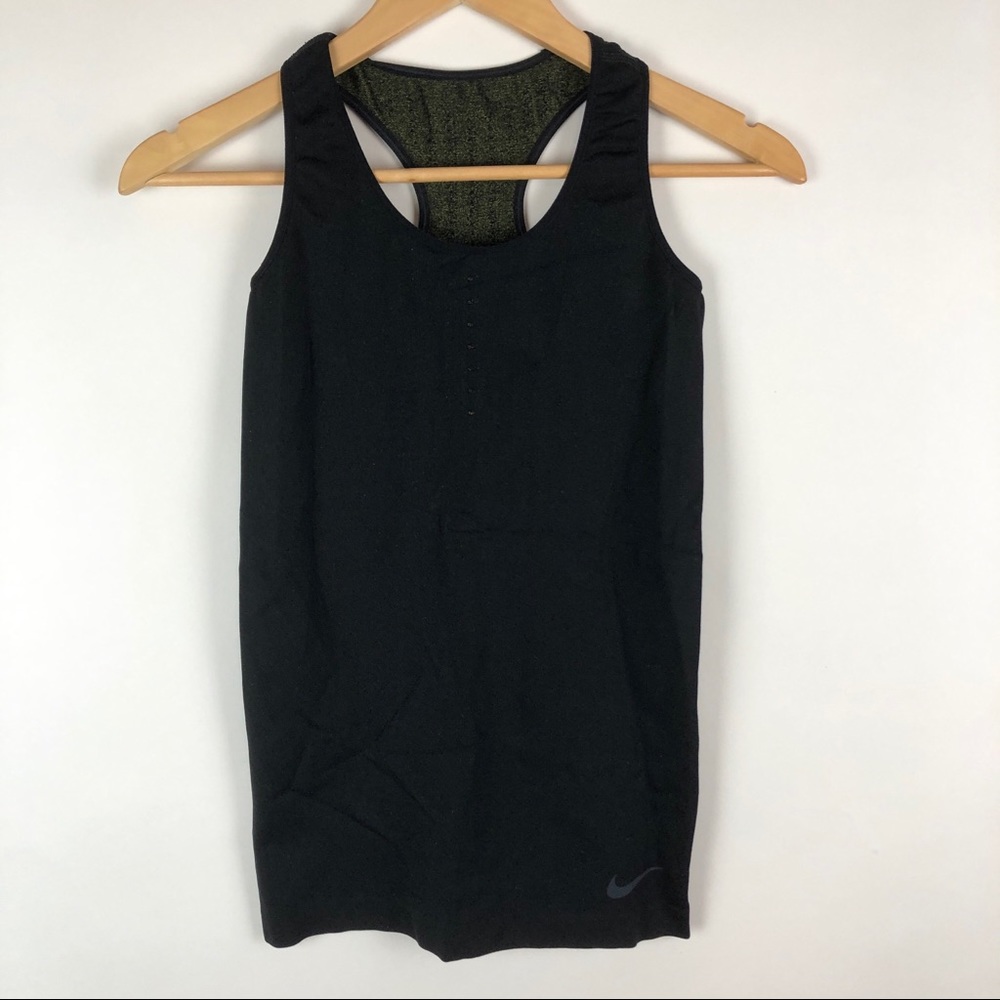 Nike Pro Black & Green Racer Back Tank Top